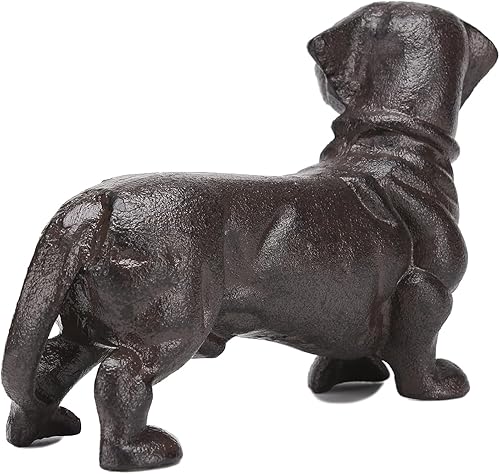 Miniatura 5 de BRASSTAR Cabeza giratoria de hierro fundido para mirar al perro salchicha estatua de mascota pisapapeles lindo cachorro estatuilla regalo jardín