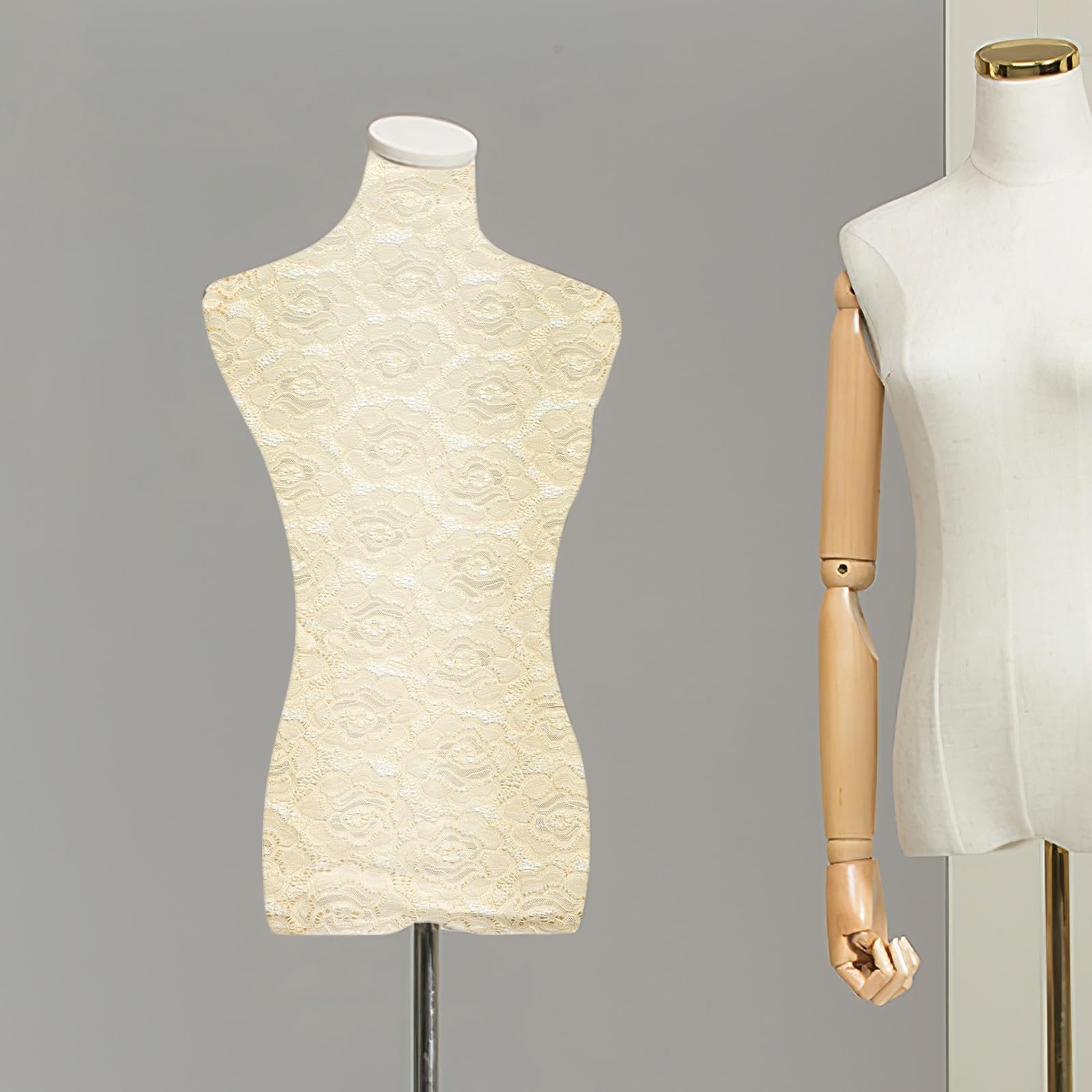Housse de Mannequin Demi-Corps Légère et Flexible en Dentelle Élégante pour Affichage D'accessoires et Bijoux pour Robe Féminine