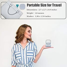 Vastsoon Contact Lens Case with Cleaner Washer, Travel Size Cute Colored Contact Lenses Applicator Removal Tool Kit with Mirror Solution Bottle for Daily Outdoor (Blue)