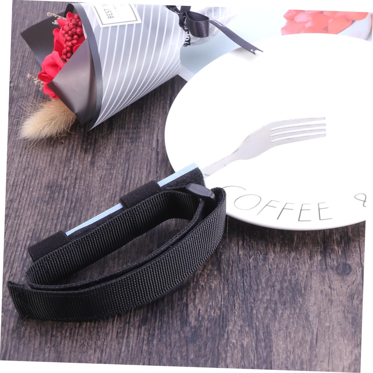 NOLITOY Strap Utensils for Disabled Elderly Adaptive Fork Safe Eating Utensil for Home Care Random Color