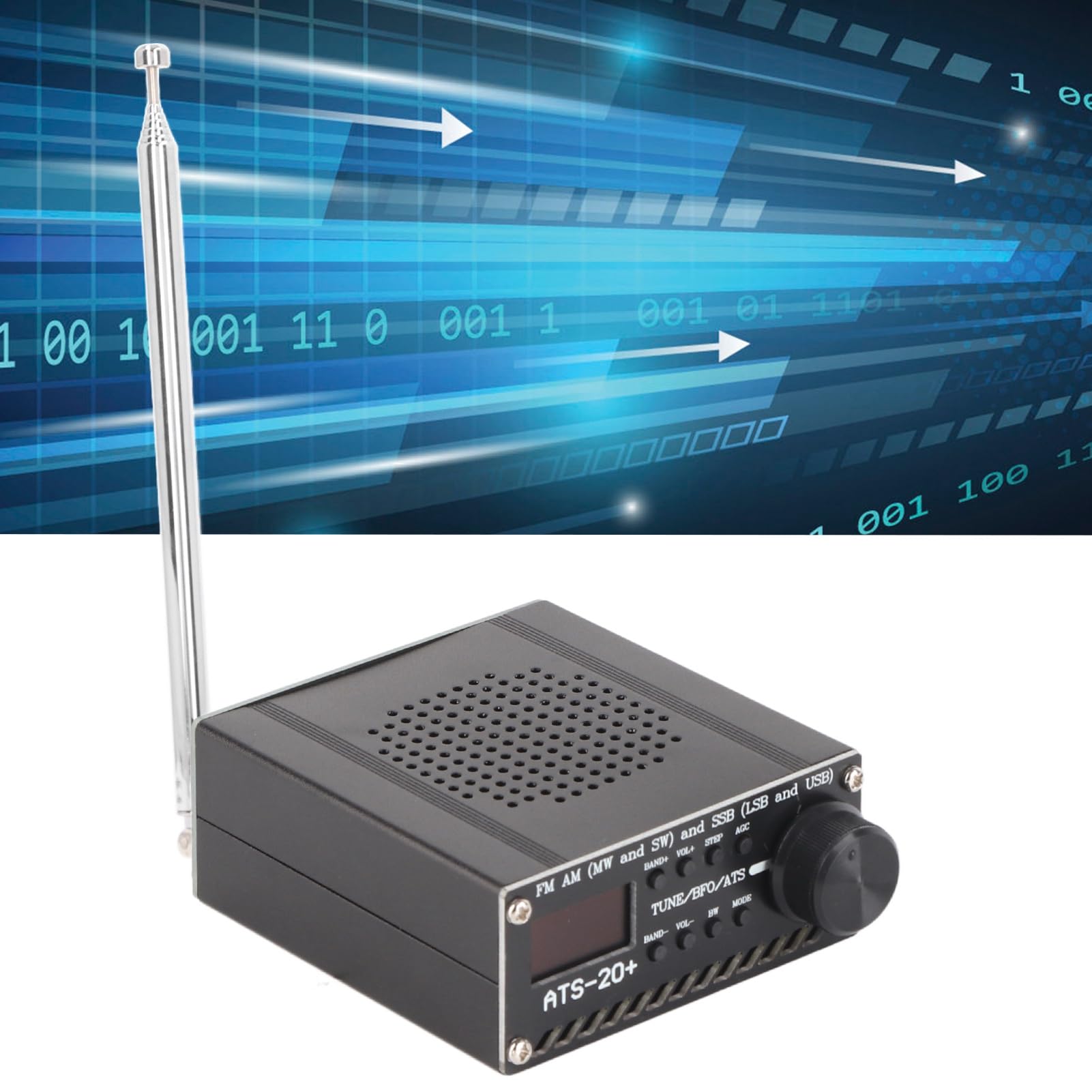 SI4735-RDS-ALL-OLED, Receptor, Carga USB, Am LW MW SW SSB, Long Service Life, Antenna BNC, Altavoz 1W (con) Batería de Litio de 3.6V, para Salida de Audio