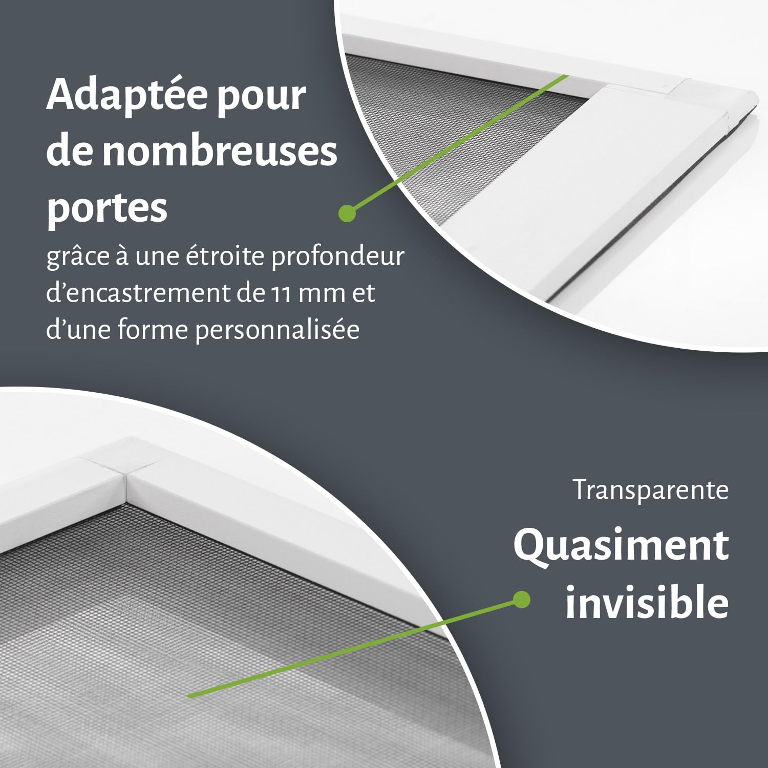 empasa moustiquaire porte START cadre aluminium, différentes couleurs | Porte moustiquaire à monter soi-même, Couleur : blanc, Taille/Découpe : 100 x 210 cm