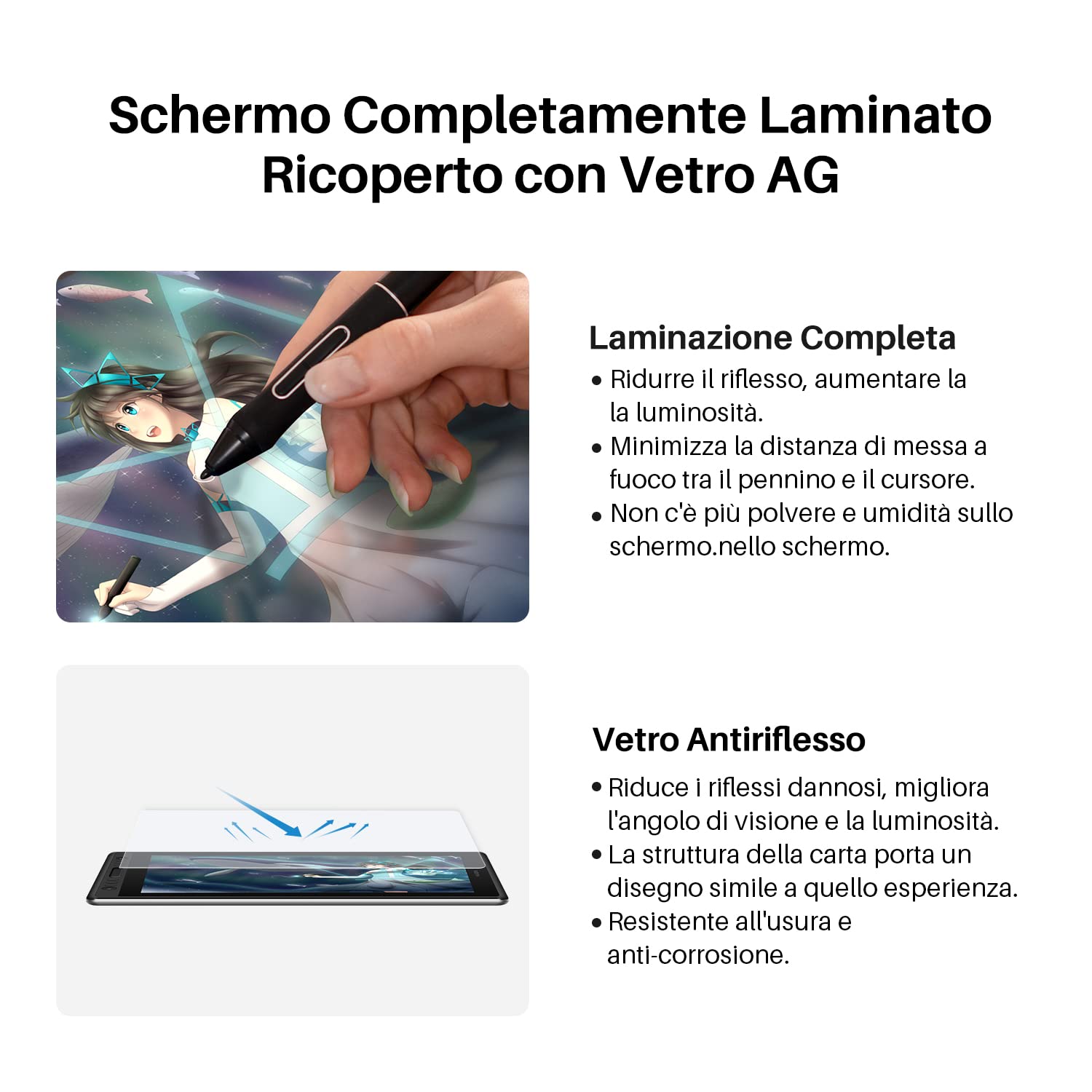 HUION Kamvas Pro 16 Tavoletta Grafica con Schermo, Monitor da Disegno IPS 1920x1080 HD da 15,6 Pollici, 6 Tasti Express e 1 Touch Bar, Uso Ideale per Formazione a Distanza e Conferenze Web