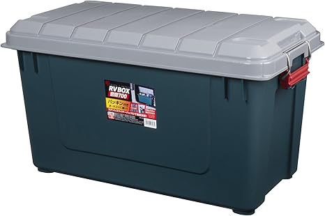Amazon Co Jp アイリスオーヤマ 密閉 収納 Box ロック機能付き 702 370 3 密閉rvbox 700 グレー ダークグリーン ホーム キッチン