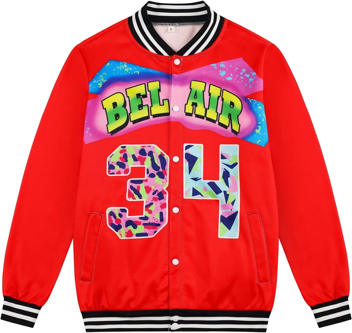 XSFXWomens Bel Air Baseball Jacket Hip Hop Varsity Jacket Fashion Long Sleeve Outwear Blouses For Party Club And Pub