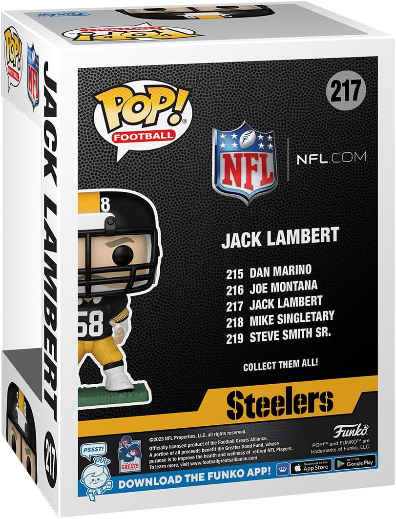 Funko POP! NFL: Legends - Jack Lambert - (Steelers) - Collectable Vinyl Figure - Gift Idea - Official Merchandise - for Kids & Adults - Sports Fans - Model Figure for Collectors and Display