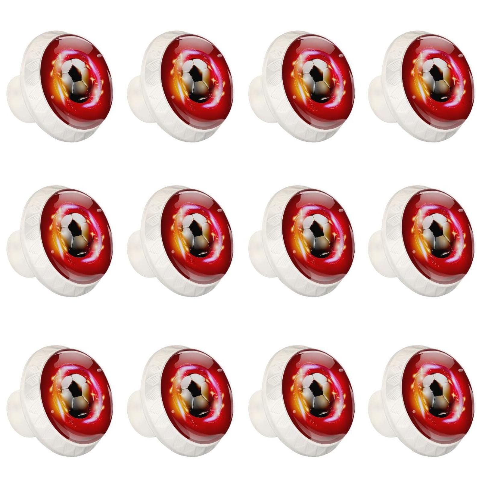 Boutons de quincaillerie d'armoire Football lumineux phosphorescents lot de 12 pièces