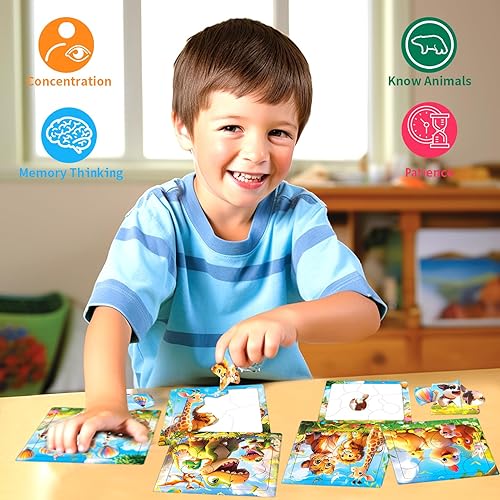 Miniatura 4 de Rompecabezas de madera para niños de 3 a 5 años, regalo ideal para niños, rompecabezas para niños pequeños de 1 a 3 años, juguetes educativos