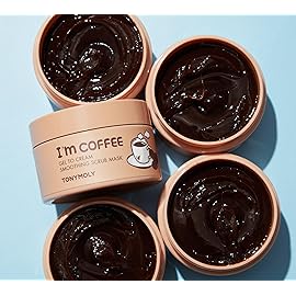 TONYMOLY Im Coffee Gel-to-Cream Smoothing Scrub Mask - Gentle Exfoliating Face Mask with Coffee Grounds - Hydrates, Smooths & Softens Skin, 100ml