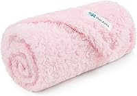 PetAmi Pink Fluffy Sherpa Fleece Dog Blanket for Small Dogs & Cats, Soft Calming Puppy Throw 24x32 Washable