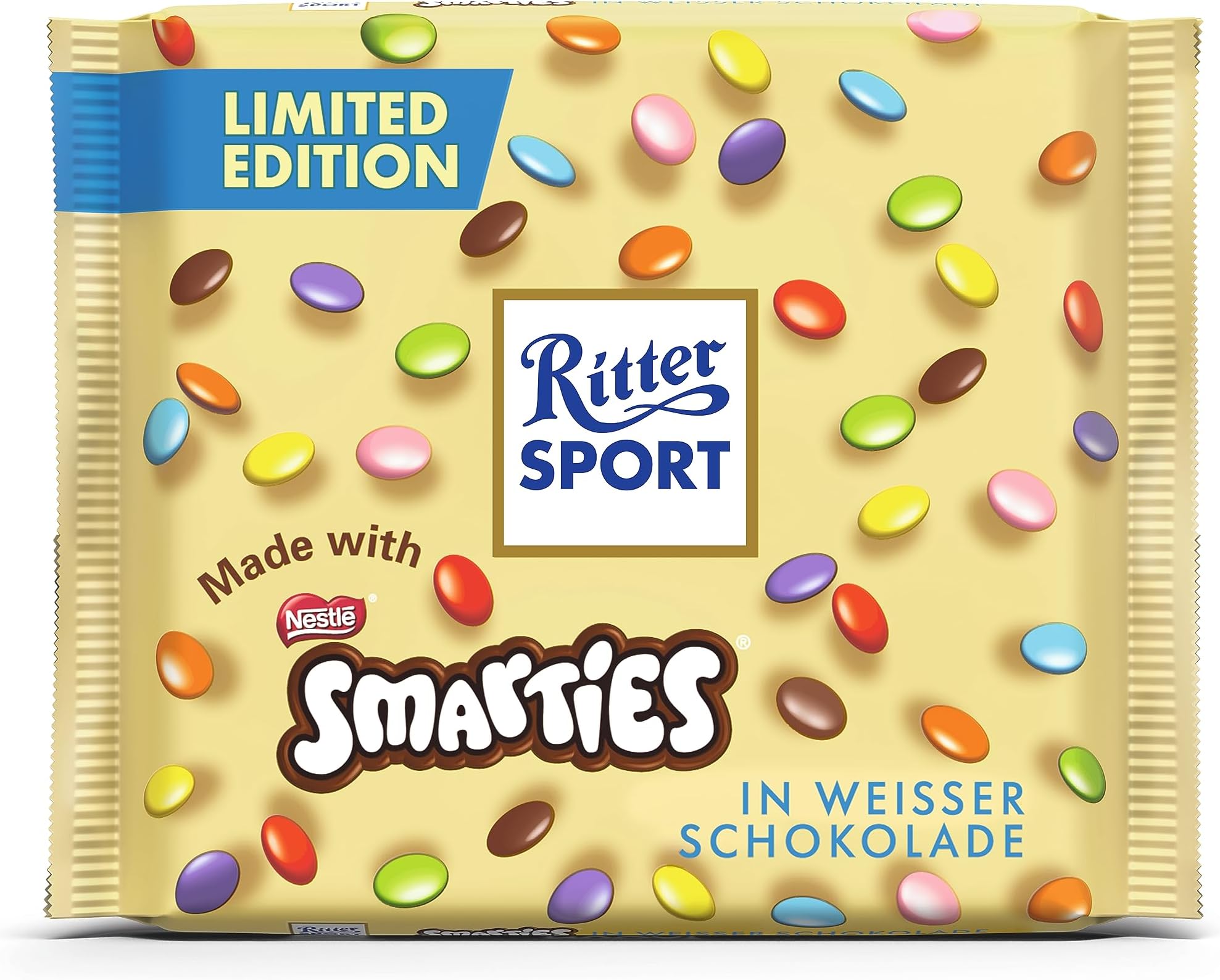 White Chocolate Bar with Smarties Candy