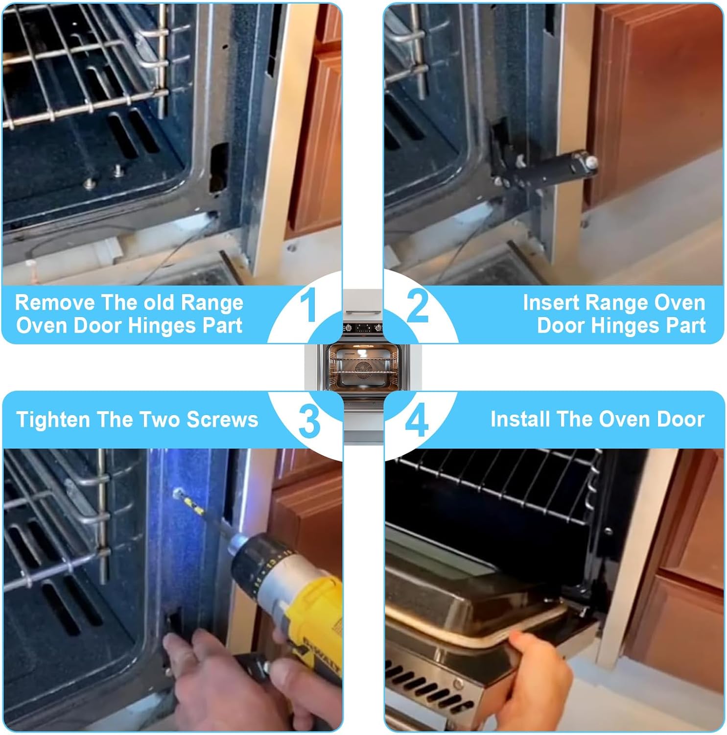 PC020009 Range Oven Door Hinges Part, Compatible with Viking Range Series VGSS360 VGSC487 VGIC365 VESC305 VDSC487, Replaces AP5315870 811473 Heavy-Duty Hinge Kit