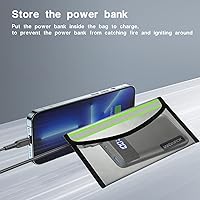 Vista 5 de Bolsa pequeña ignífuga plateada de 5 x 8 pulgadas, bolsa de dinero, oficina en casa, bolsa de almacenamiento segura para documentos, efectivo