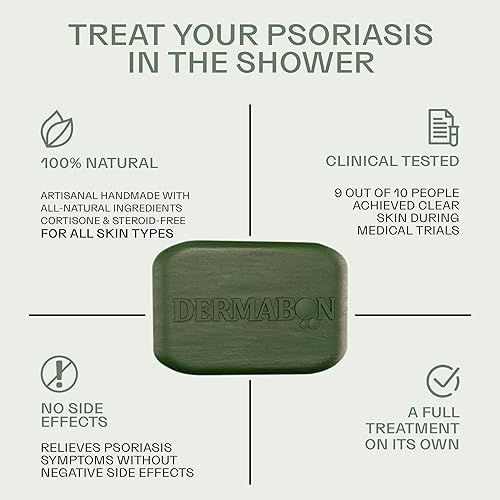 Miniatura 3 de Jabón en Barra Dermabon para Psoriasis, Dermatitis Seborreica y Eczema para Adultos - Ingrediente Activo 2% Jabón de Alquitrán de Carbón - Alivia