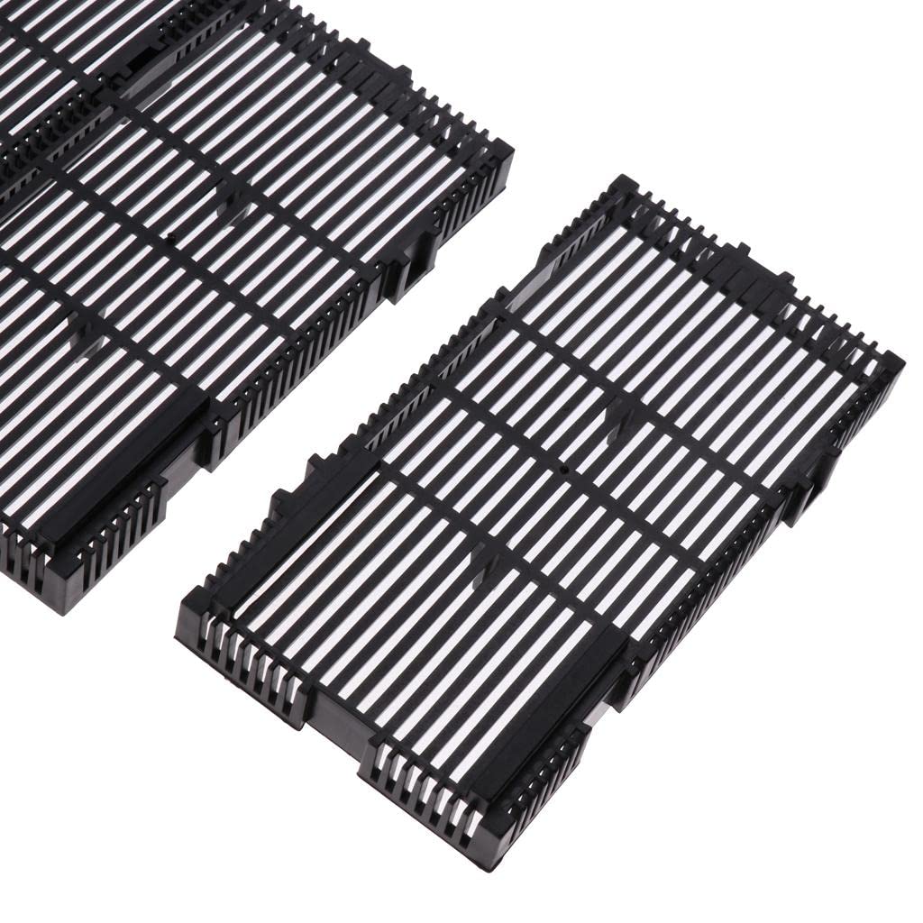 predolo 9 Stück Aquarium Unterbodenfilter Filterplatte Bodenfilterplatte Kunststoffplatte Luftleitungsschlauch Luftschlauch Fischbeckenfilter Isolierplatte, Typ 2