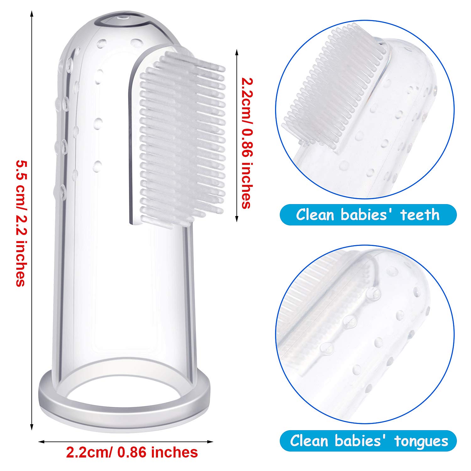 Boao 36 Pcs Baby Finger Toothbrushes with Storage Case Infant Toddlers Teeth Brushes Soft Silicone Baby Tongue Cleaners for Oral Cleaning Tooth Training Supplies 1