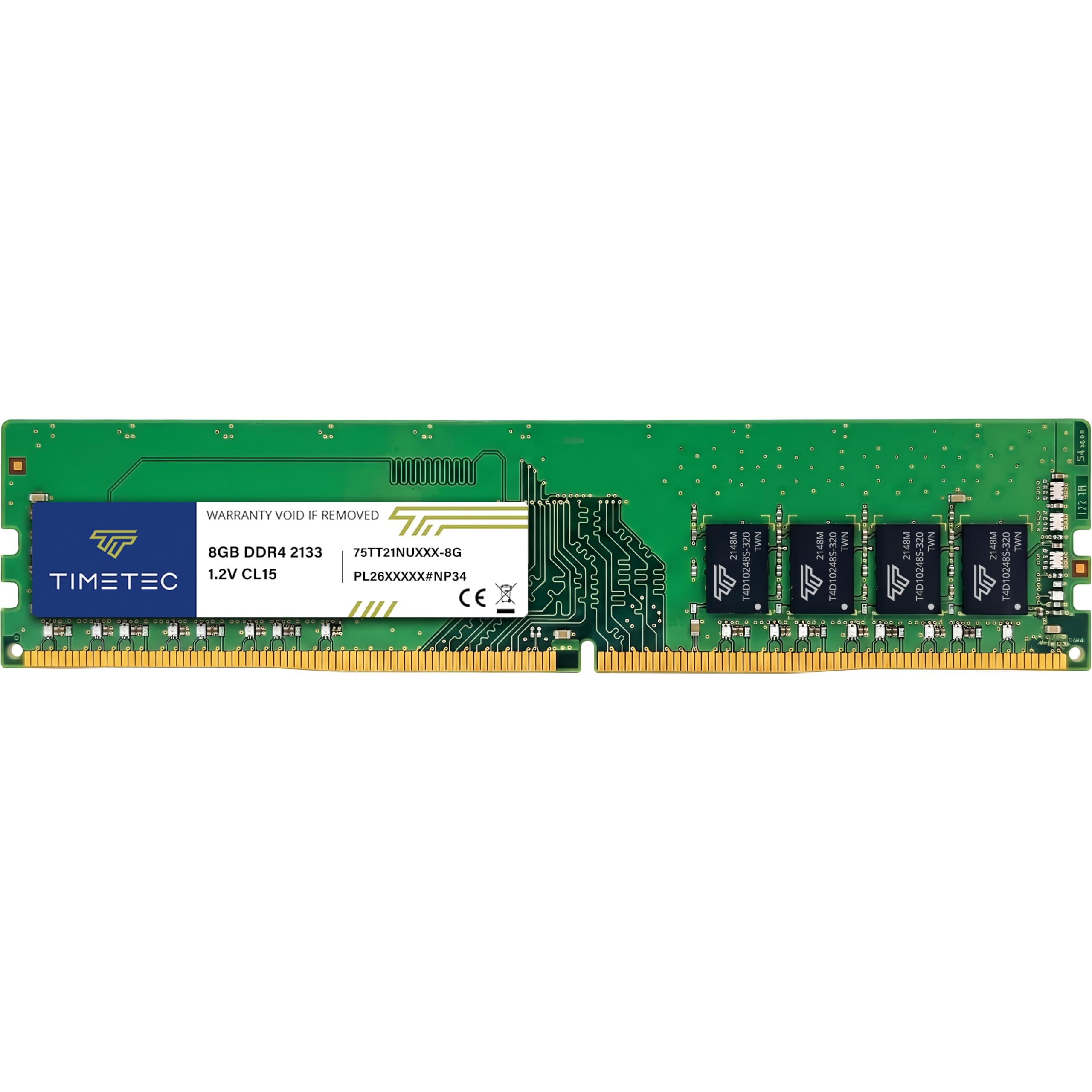 Timetec 8GB DDR4 2133MHz (PC4-2133P) PC4-17000 UDIMM RAM per desktop – Non-ECC Unbuffered, 288 pin, 1,2V CL15 modulo di memoria DIMM