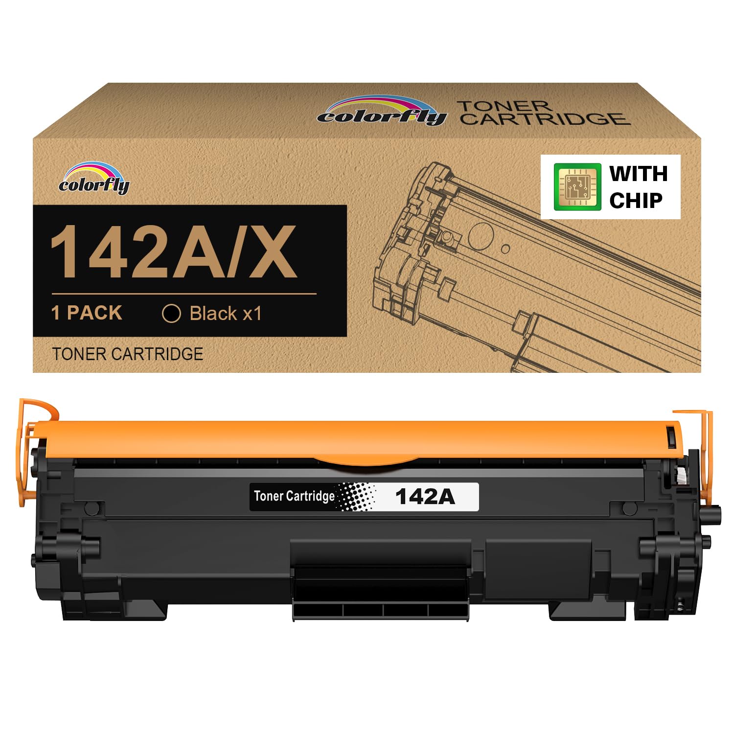 colorfly 142A [ Con Chip ] Toner Compatibili per HP 142A W1420A 142X W1420X per Laserjet MFP M140w M110w M140 M110 M139 M139w (1 Nero)