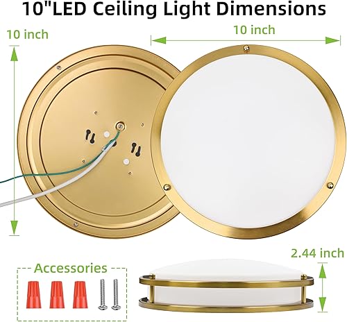 Miniatura 8 de hykolity Lámpara de techo LED de montaje empotrado de 10 pulgadas, 17 W, 1100 lm, 2700 K3000 K3500 K4000 K5000 K, luces de techo ajustables,