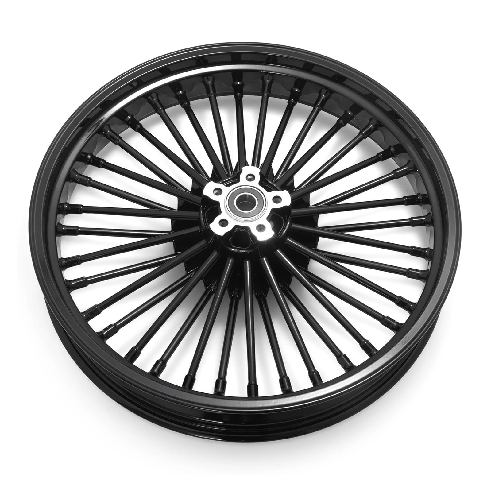 Przednia Tylna Piasta Pasuje do Dyna Fat Bob FXDF Low Rider FXDL Street Bob FXDB szeroki Glide 08-17 Fat Spoke przód 21 "3.5" felga Piasty kół motocyklowych(Black)
