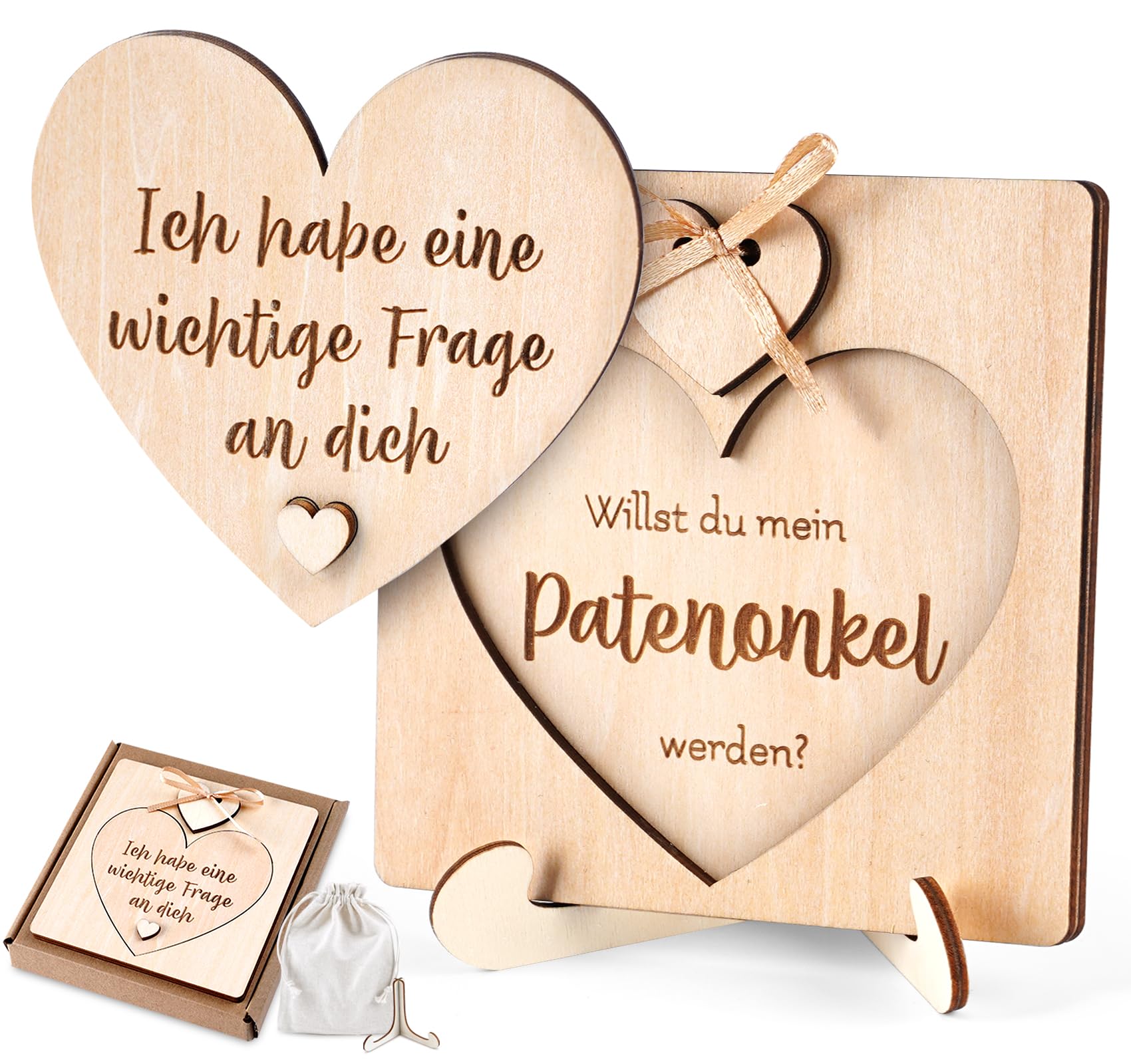HOUISM Personalisiertes Patenonkel-Geschenk – Willst du mein Patenonkel sein? Karte zur Patenanfrage | Geschenkidee zur Schwangerschaftsverkündung für zukünftige Paten | Taufgeschenk