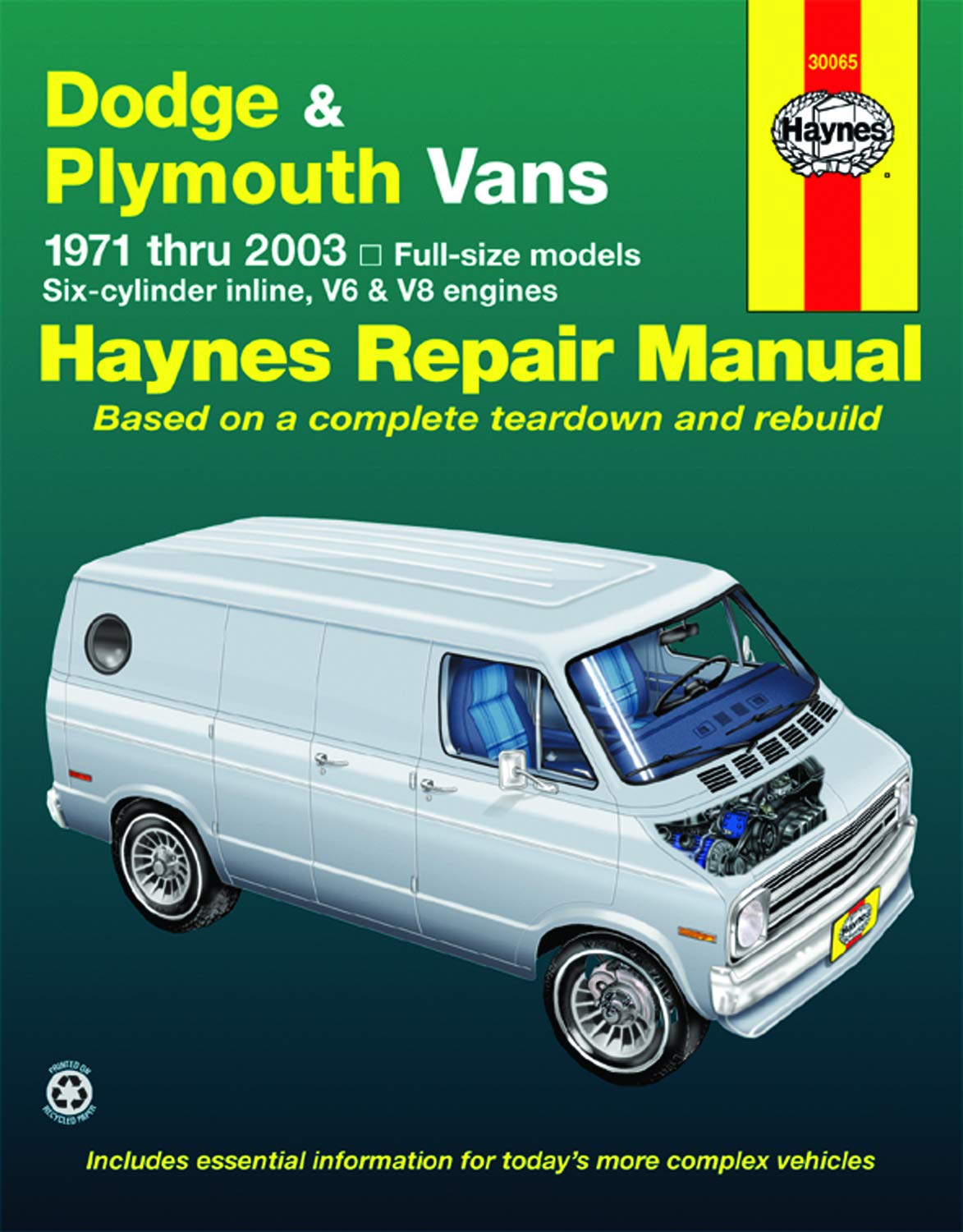 Dodge Tradesman, Sportsman & Plymouth Voyager Full-size in-line 6, V6 & V8 Vans (71-03) Haynes Repair Manual (Does not include information specific to CNG models) (Haynes Manuals)