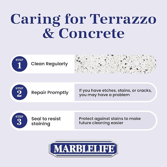 Marblelife EnduraCLEAN Concrete & Terrazzo Countertop Spray Cleaner, Effective Terrazzo Cleaner, Concrete & Terrazzo Cleaning Solution, Concrete Countertop Cleaner, Natural Stone Floor Cleaner, 32 oz