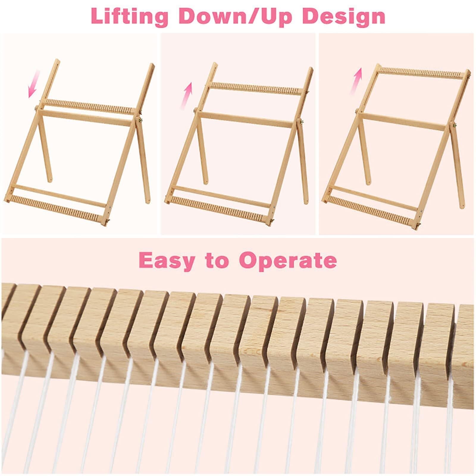 MVXBICIA Holz Multi-Craft Weaving Loom mit Ständer - Extra großer Rahmen Tapisserie Loom für Erwachsene & Kinder - DIY Handgestrickte Kunst & Handwerk Maschine für Anfänger