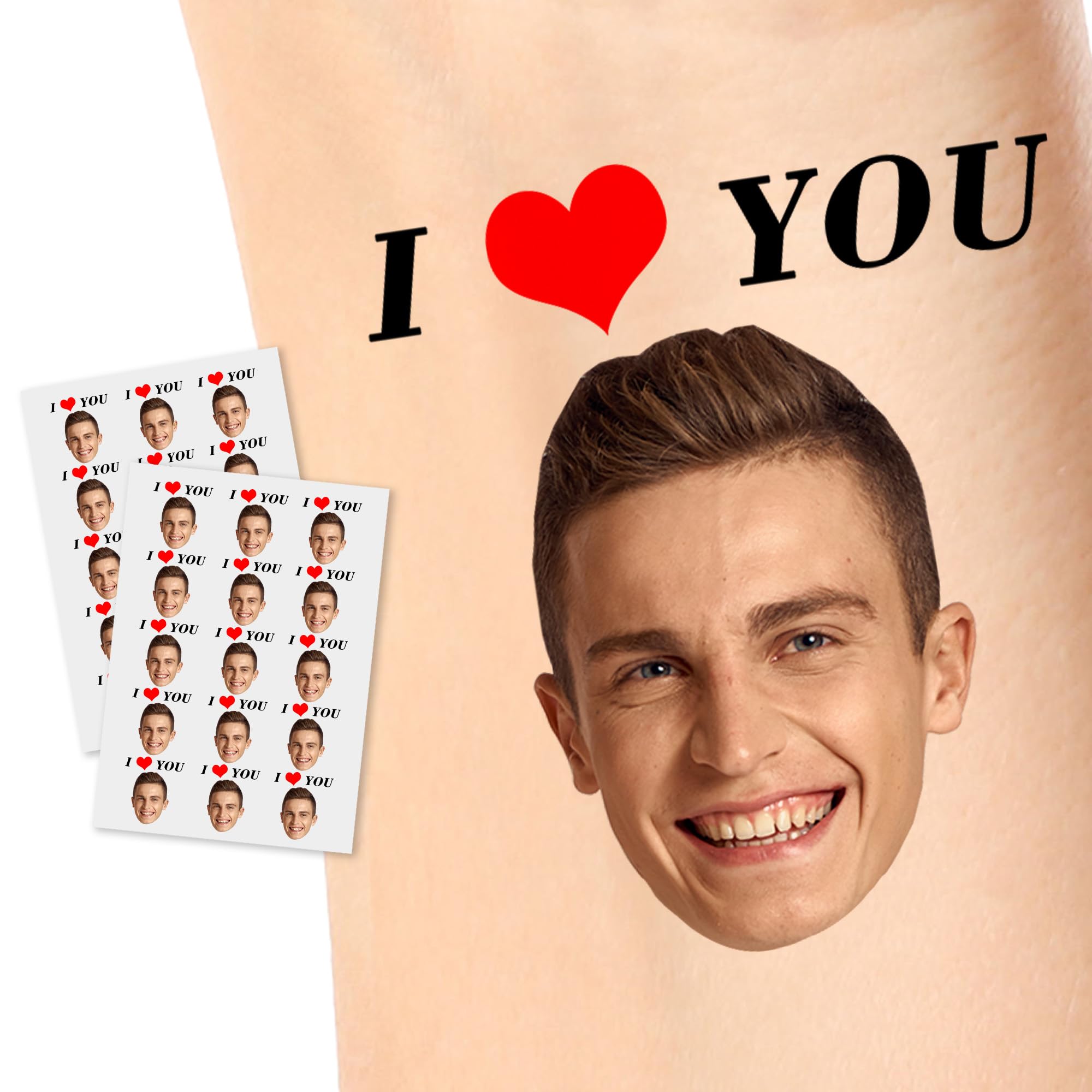 Personalized Temporary Tattoos, Custom Face Tattoos for Birthday Wedding Bachelorette Party, 1 Set of 15 Pieces Customized Tattoos Temporary