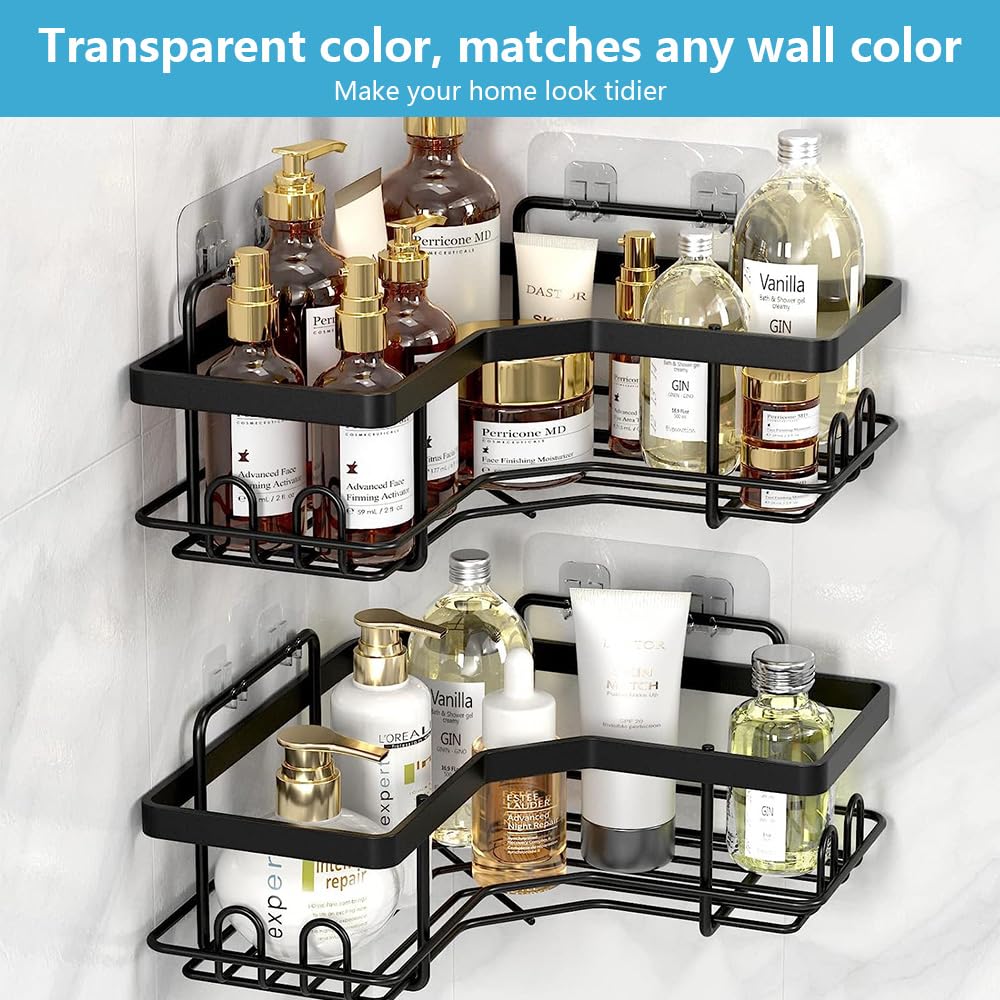 14 Starke Selbstklebende Acryl-Haken – Wasserdicht, Ohne Bohren, Für Duschkörbe, Küche & Bad, Transparent