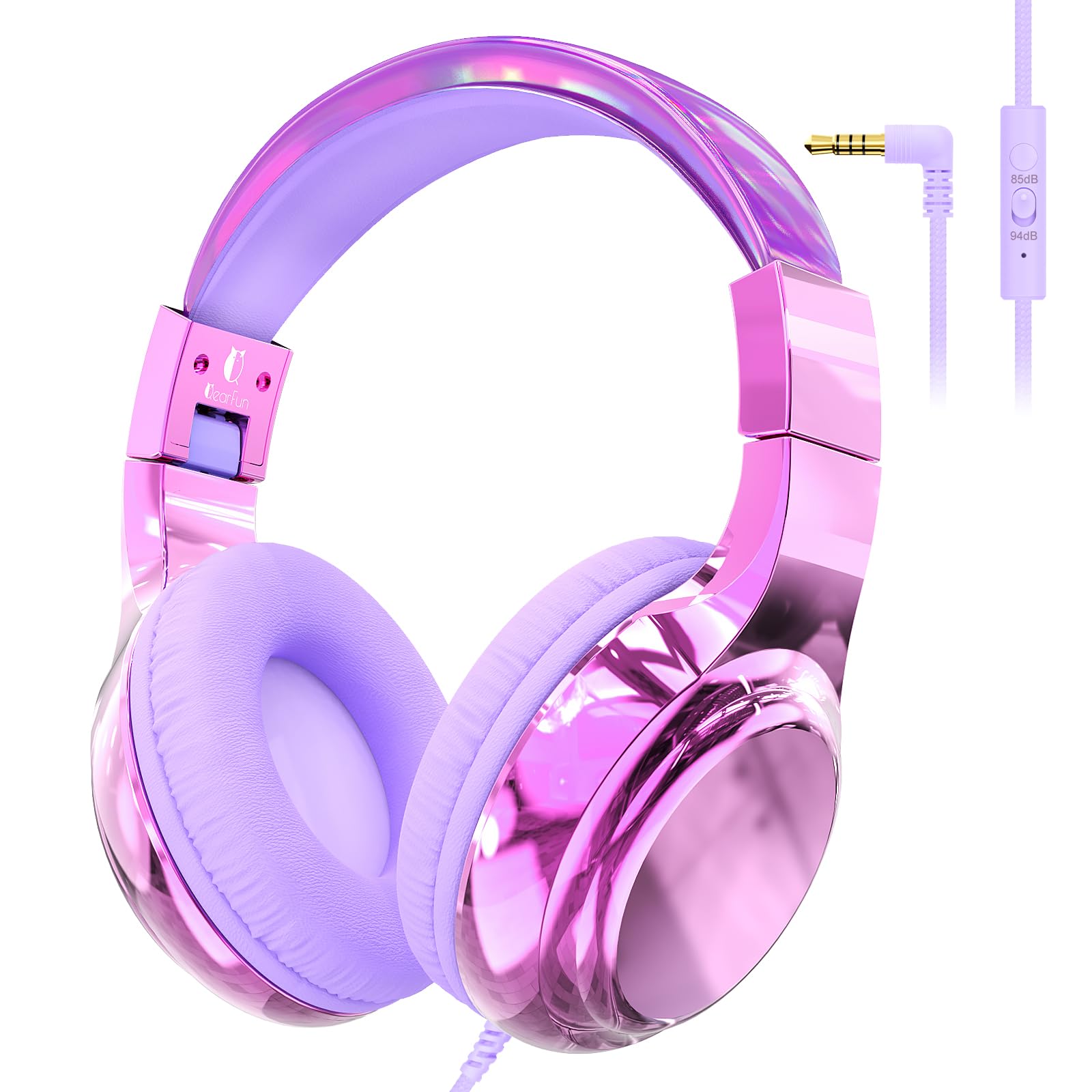 Amazon.co.jp: QearFun 子供用ヘッドフォン コード付き マイク付き 85