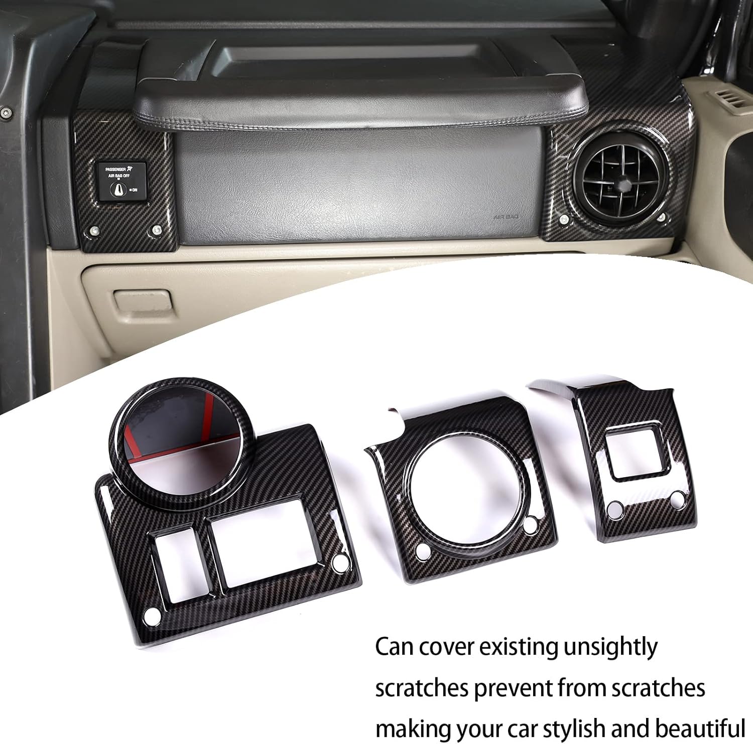 Lcojicep Car Air Vent Cover Compatible with Hummer H2 2003-2007, Interior Side Air Vent Outlet Cover Trim Frame, Central Side Dashboard Air Vent Outlet Cover, Car Interior, (4psc)