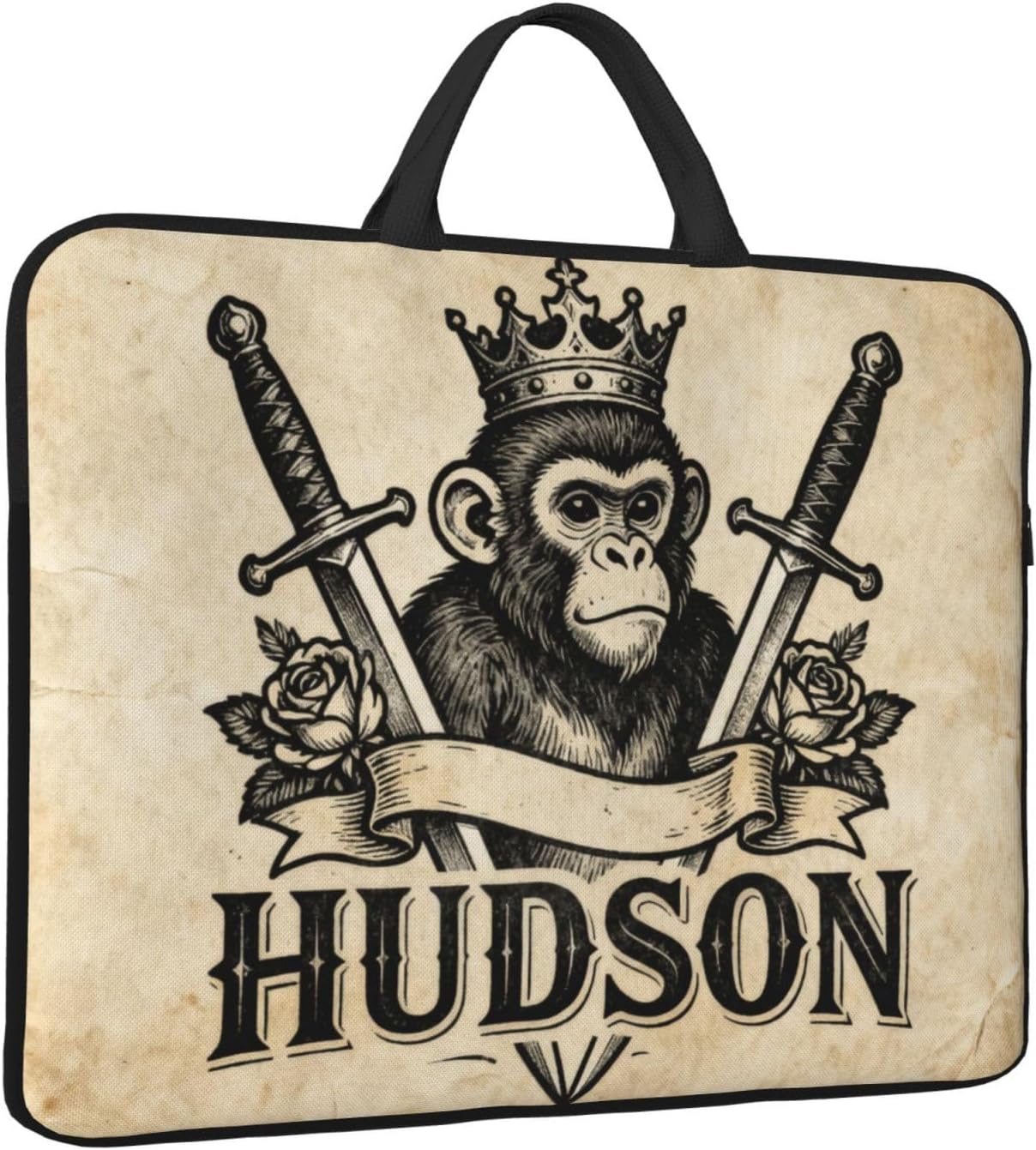 Personalized Name 14" Laptop Sleeve, Volcanic Lava Rock, Shockproof Neoprene, Unique Gift for Men & Gamers image 3