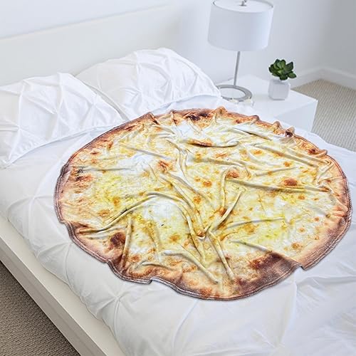 Miniatura 2 de Manta de pizza de queso para adultos, manta grande de franela suave y cómoda para niños, novedad de cosas raras y regalos de broma para estudiantes