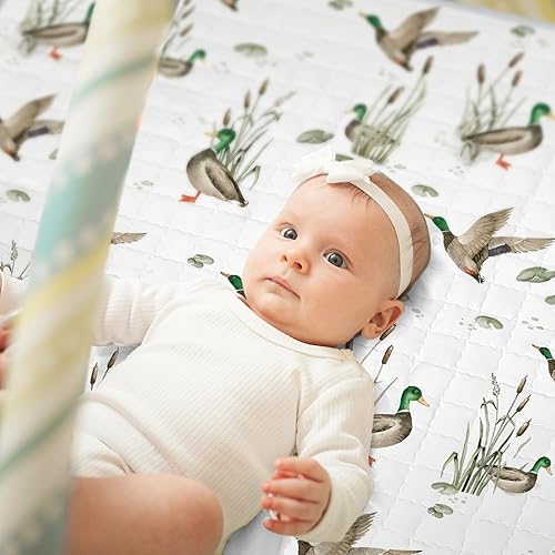 Miniatura 4 de Funtery Alfombra de juego para bebé, de 43 x 43 pulgadas, portátil, lavable, plegable, antideslizante, para el suelo del bebé, corralito grande para