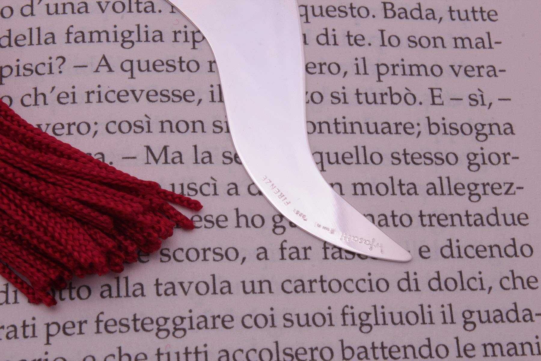 Arfasatti Segnalibro Corno Portafortuna in Argento 925 Fatto a mano in Italia