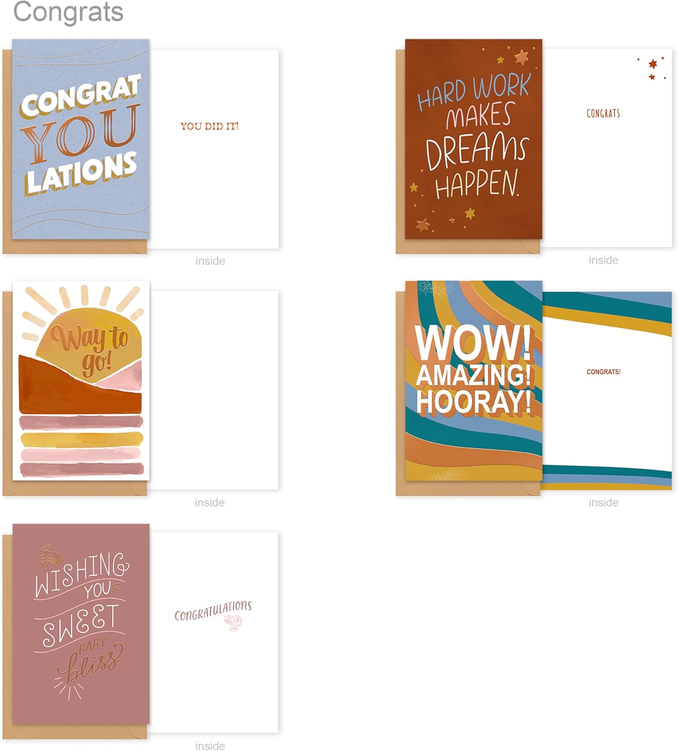 American Greetings 15-Count Congratulations Card Bundle with Envelopes- Baby, Wedding, and General Congrats CONGRATS 15 CARD BUNDLE image 5 of 8 B0DV15PRDZ