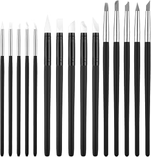 15 PCS Silicone Paint Brushes Rubber Tip Paint Brush Makeup Brush Shapers Brushes Professional Silicone Sculpting Tools for DIY Handicraft Shaping Carving Pottery Artwork