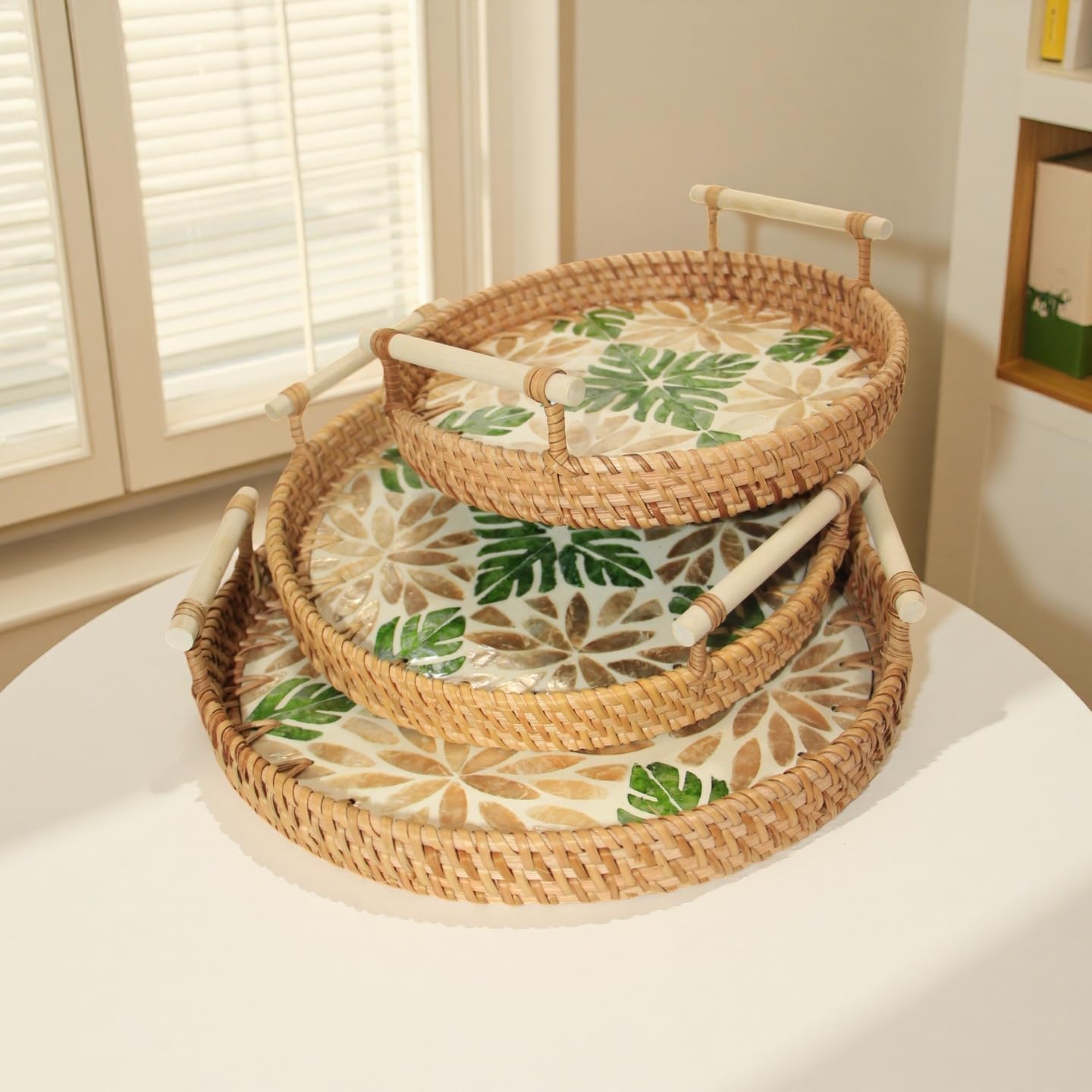 Handwoven Shell Accent Set, Built to Last with Natural Materials, Versatile Styling Choice for Any Space, Includes Nestable Storage-Saving Design, Crafted for More Style Across Your Home - Image 8
