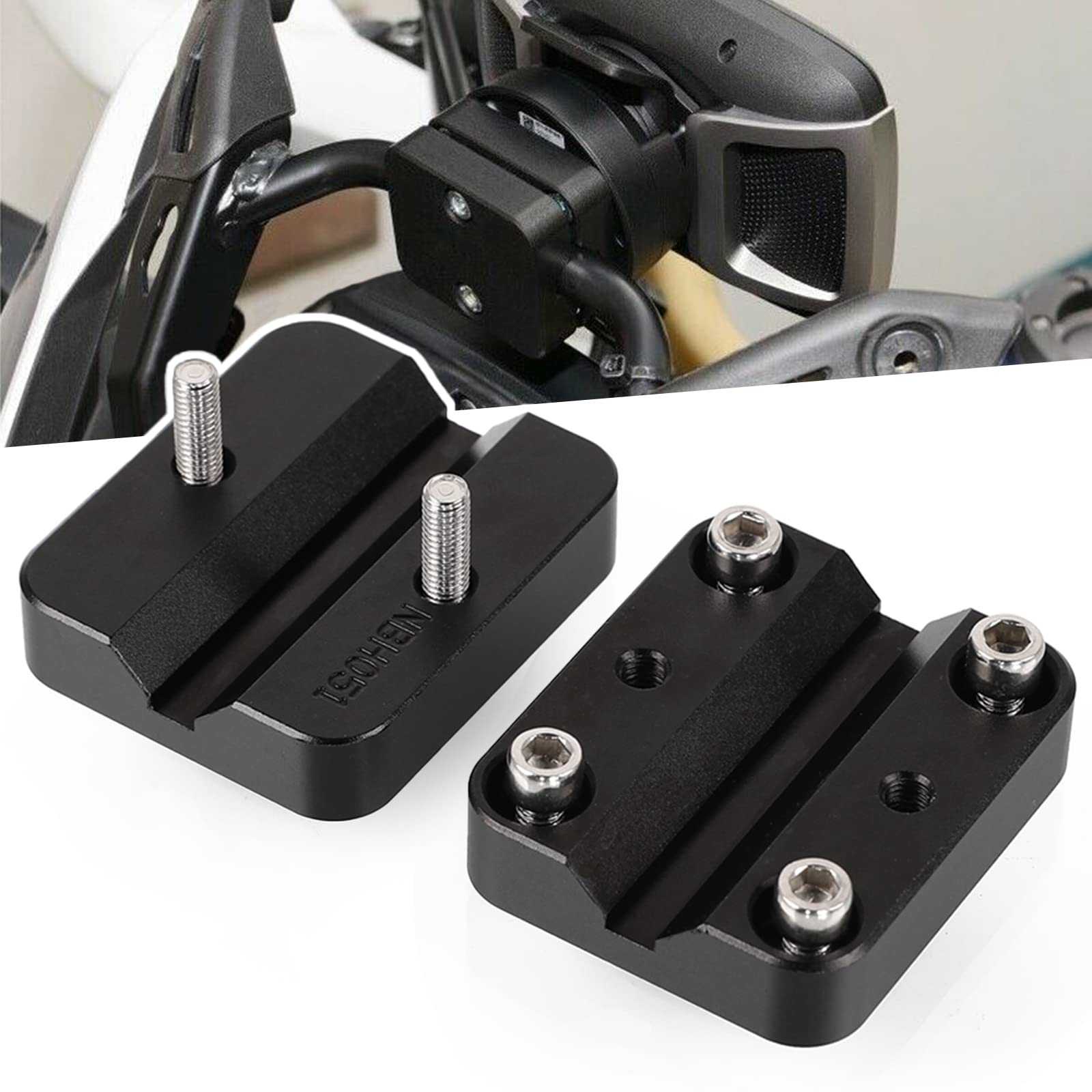 Soporte de navegación GPS para teléfono móvil de 12 mm/16 mm de diámetro para R1200GS LC ADV R1250GS S1000XR CRF1000L F800GS (negro)