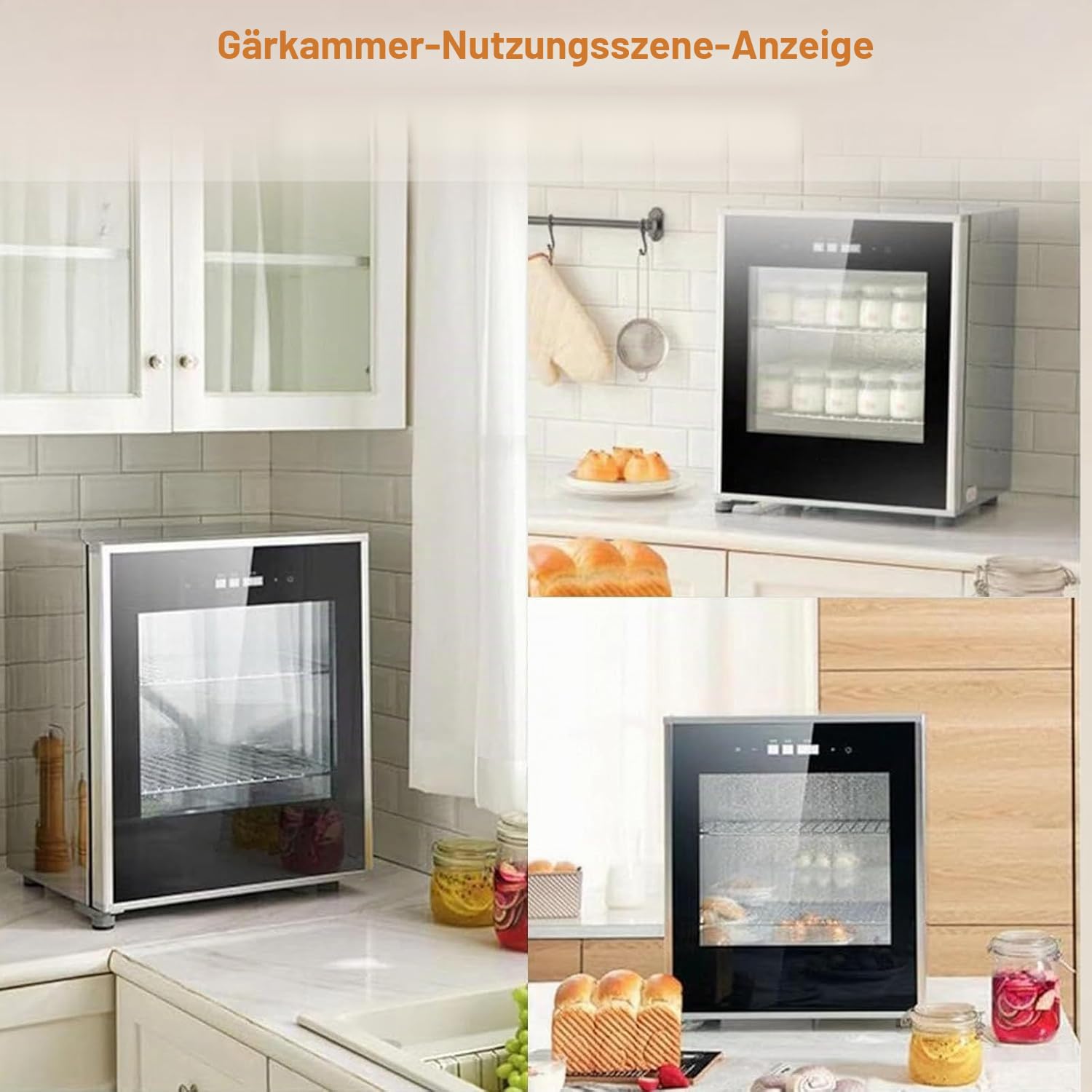 Kommerzieller Brotgärschrank 40 L Gärschrank Aus Edelstahl Mit Präziser Temperatur (20–50 °C) Feuchtigkeitskontrolle For Sauerteig Handwerklich Hergestelltes Brot Pizzateig Und Gebäck(220v)