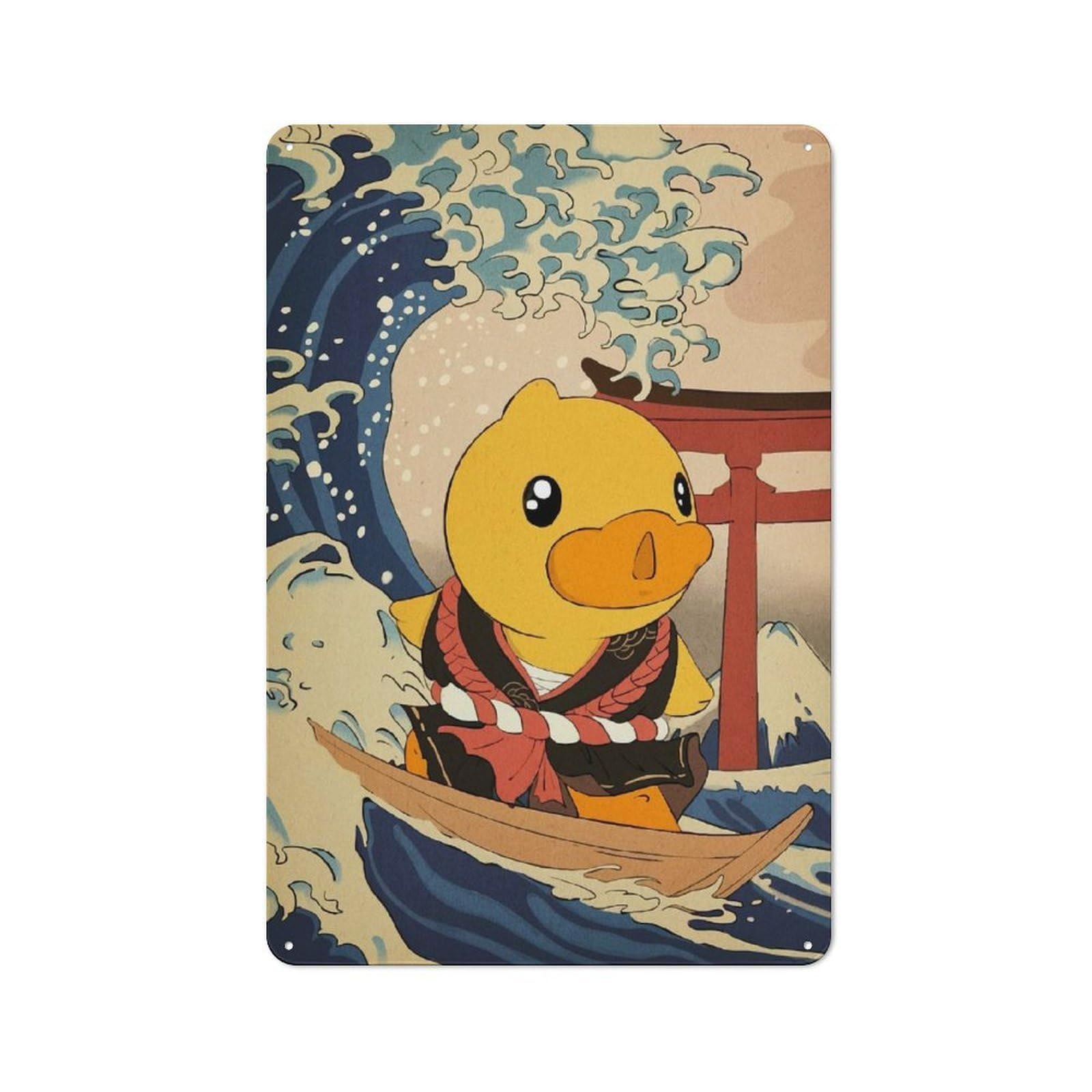 Junmoney Duck Wave Vintage Tin Sign 30X20cm With For Workshop Wall, For Makers And Diy Enthusiasts, For Retro Home Interiors