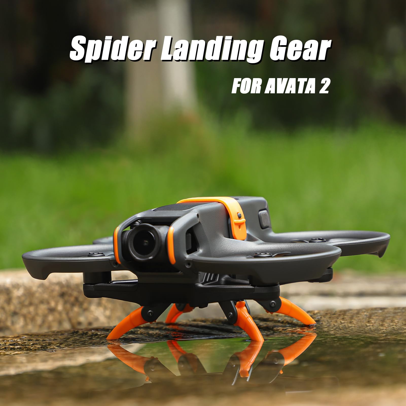 Avata 2 Landing Gear Leg Foldable Extended Kit for DJI Avata2 FPV RC Camera Drone Accessories Height Extender Extensions Gimbal Guard Protector (Orange)