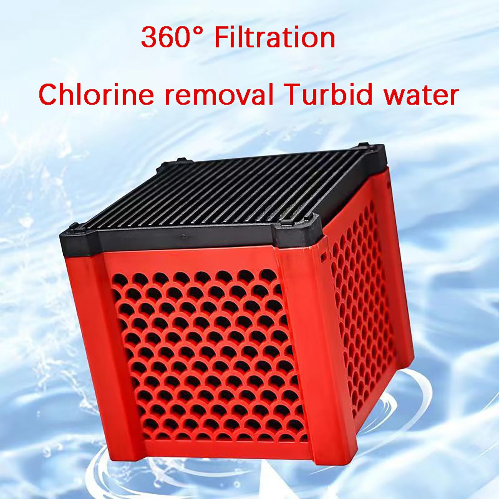 Generisch Wassertrog-Filter-Reinigungswürfel, Aquarium-Pferdewassertrog-Filterwürfel, Aktivkohlefiltermedien, for die Reinigung von Nutztieren, Teichen und Aquarien(Red)