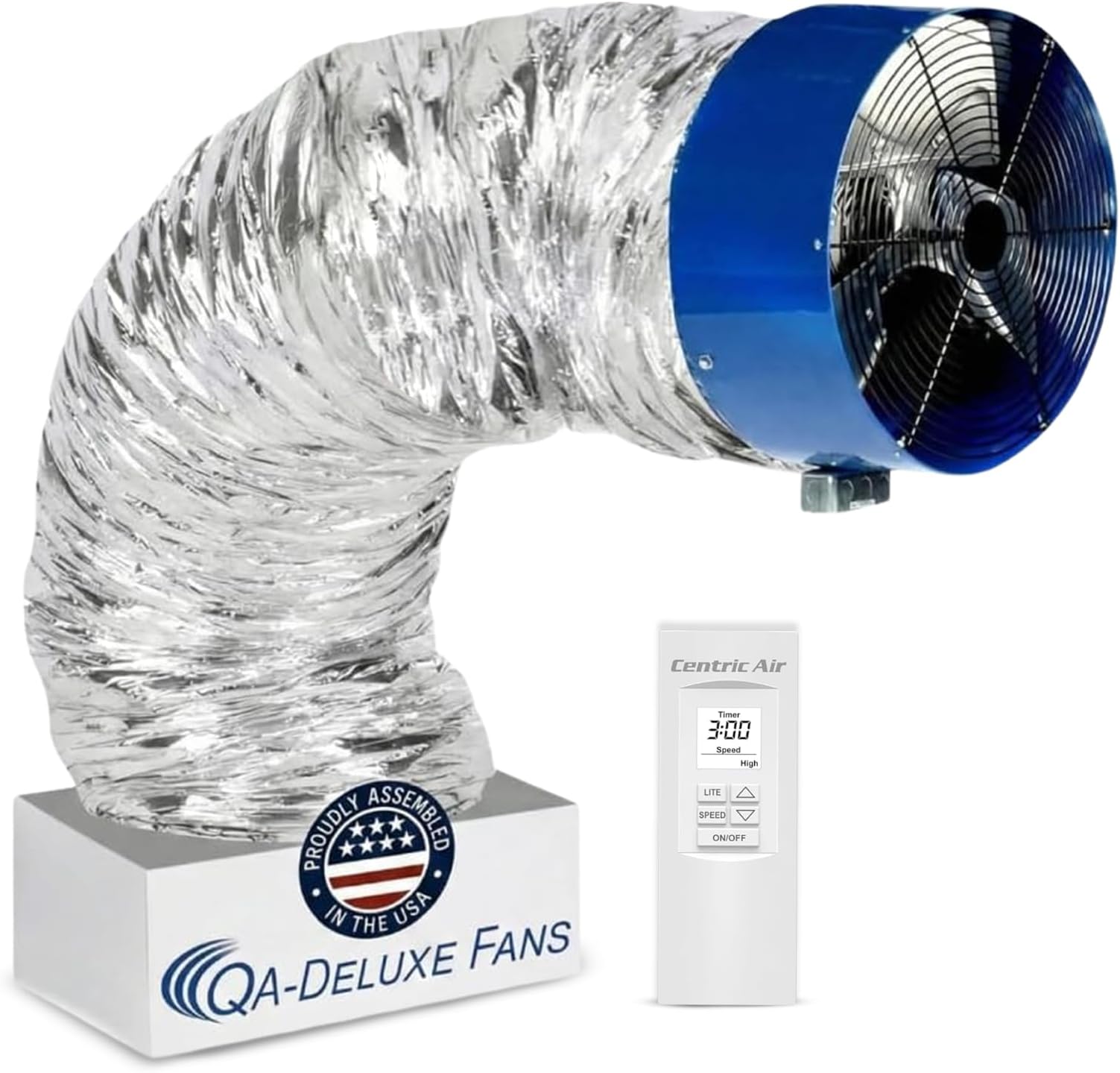 - Centric Air QA-Deluxe 5500 Whole House Fan | Energy Efficient | Plug & Play, 2 Speed Remote with Temp & Timer Control | R-5 Insulated Damper | Easy Installation | 10-Year Motor Warranty | Made in USA