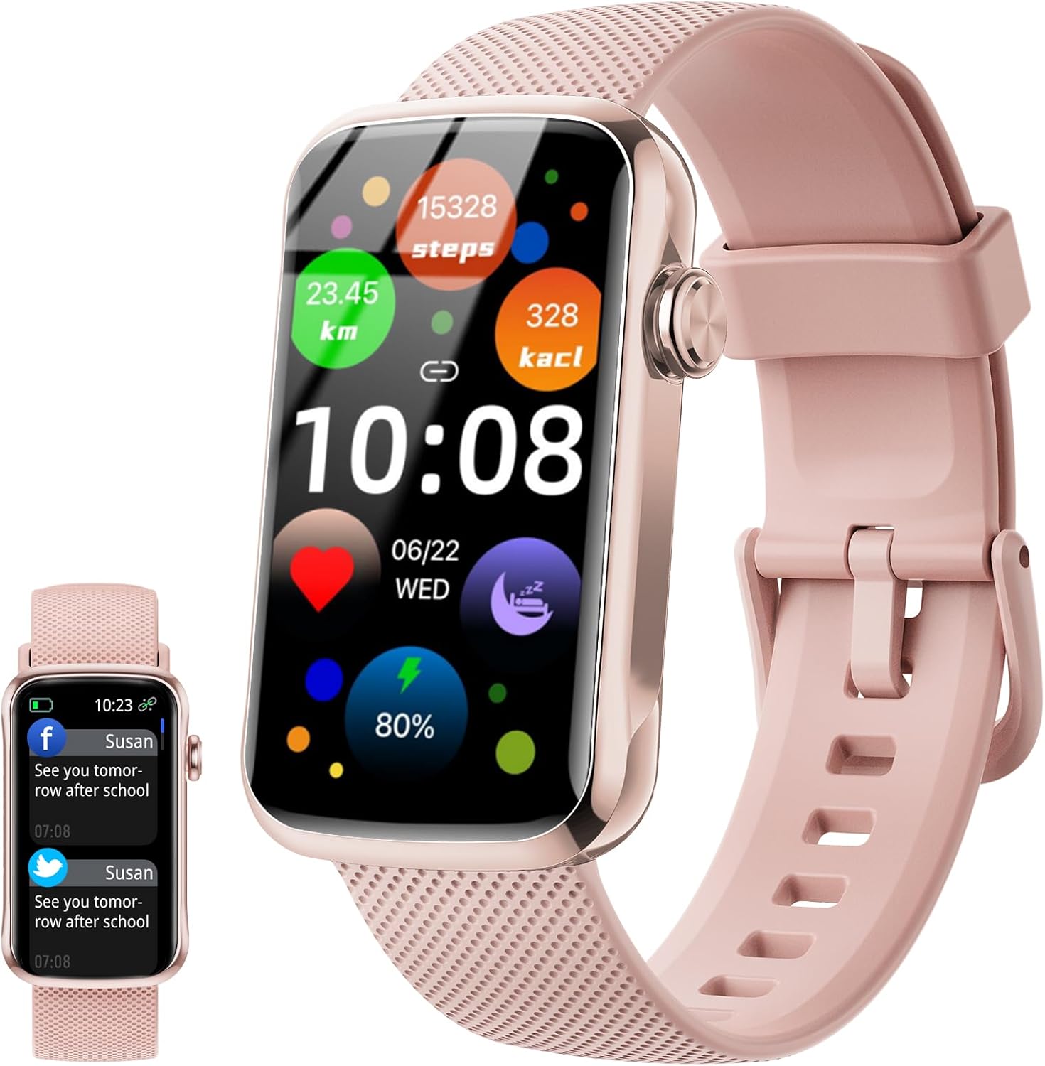 Smart Watch, 1.47″ HD Smartwatch for Women Men with 24 Sport Modes, IP68 Waterproof Fitness Tracker with 24/7 Heart Rate/Sleep/SpO2 Monitor, Step Tracker, Pedometer, Activity Tracker for Android iOS