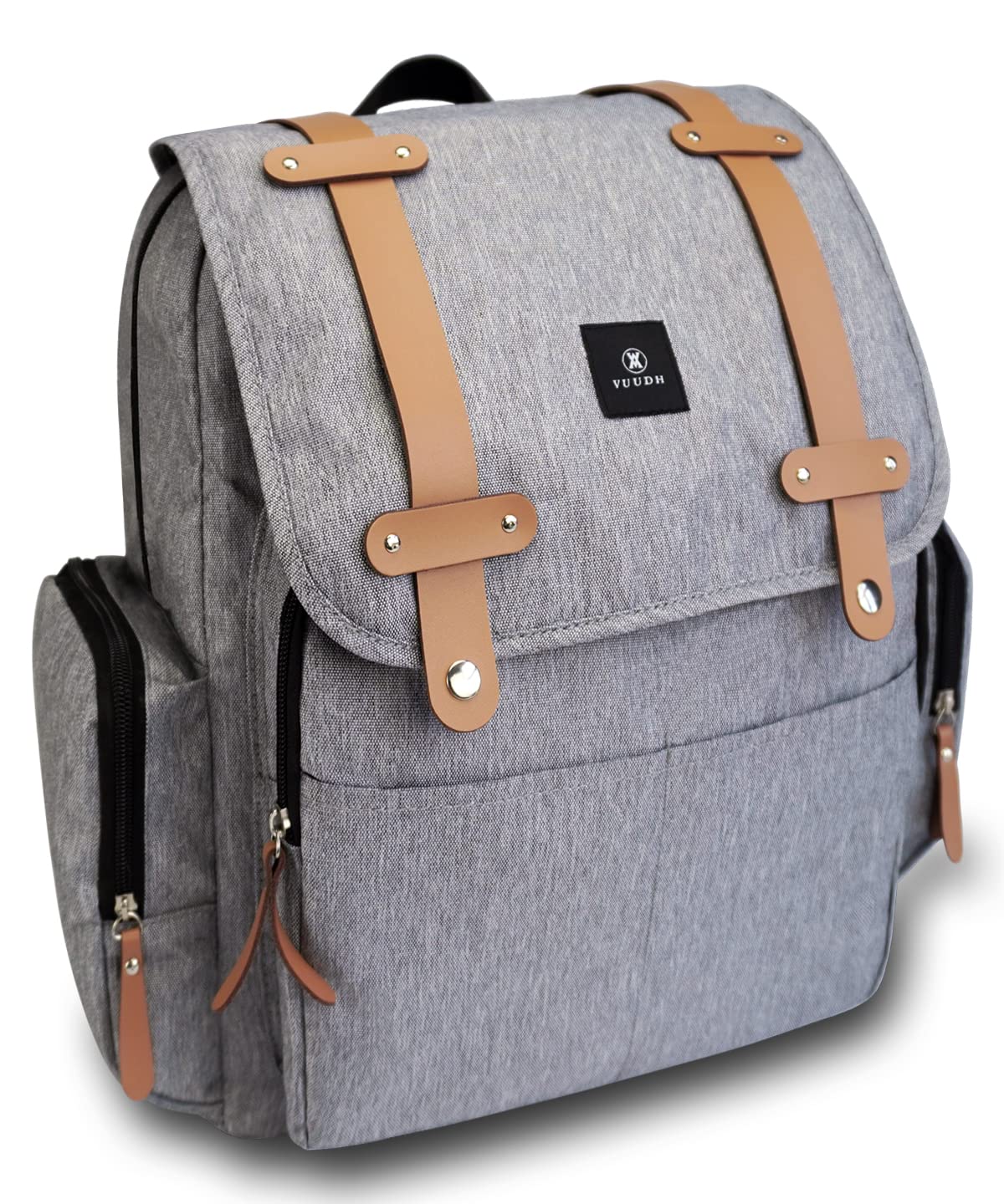 Diaper Bag Backpack - Multi-Function Travel Backpack Nappy Bags, Large Capacity Maternity Baby Bags with Changing Pad & Stroller Straps (Grey)