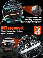 Vista 5 de UNI-SHINE Faro LED redondo de 5 3/4'' 5.75 pulgadas, 4 piezas, reflector de haz alto/bajo con DRL, haz sellado H5001 H5006 compatible con Peterbilt