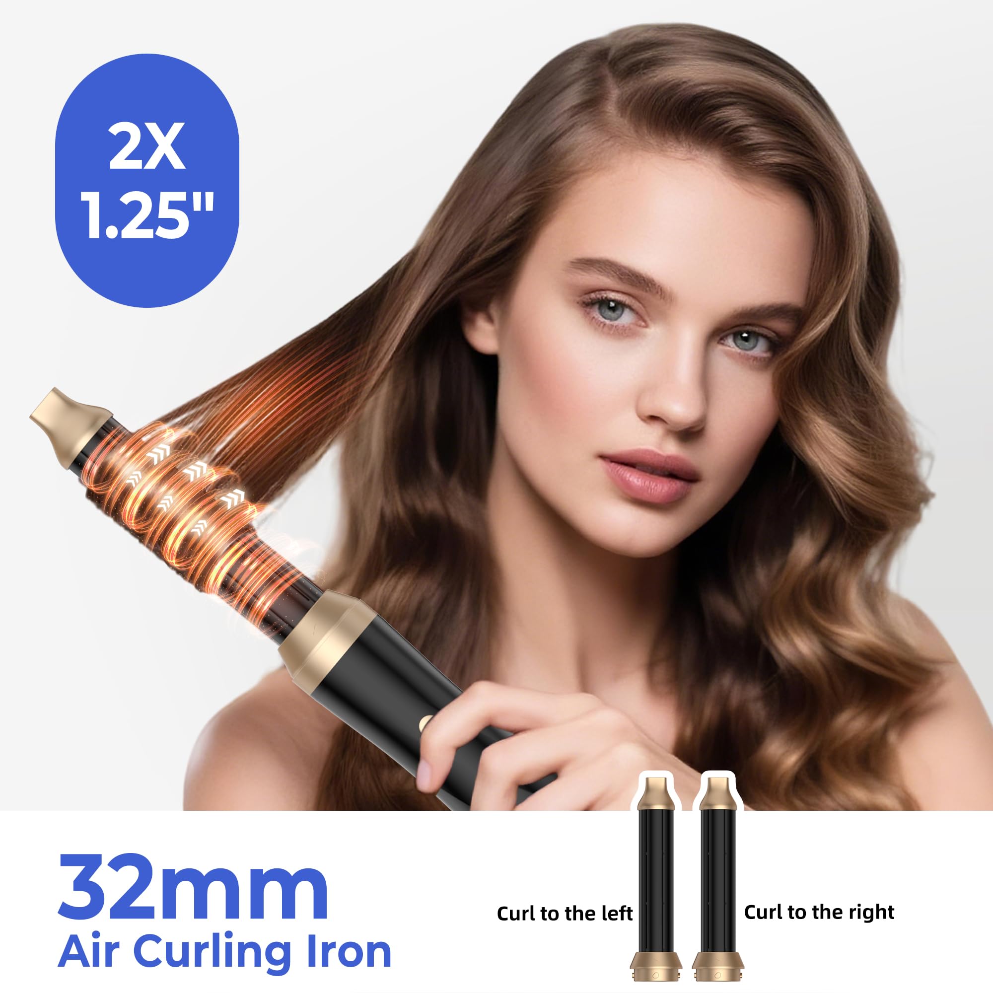 UMIGA Cepillo secador de pelo, Secador 5 en 1 con Cepillo Alisador Pelo Rizador Pelo Ondas Secador de Pelo Moldeador Pelo Voluminizador,3 Temperaturas,Secador cepillo con funciones de, Alisa