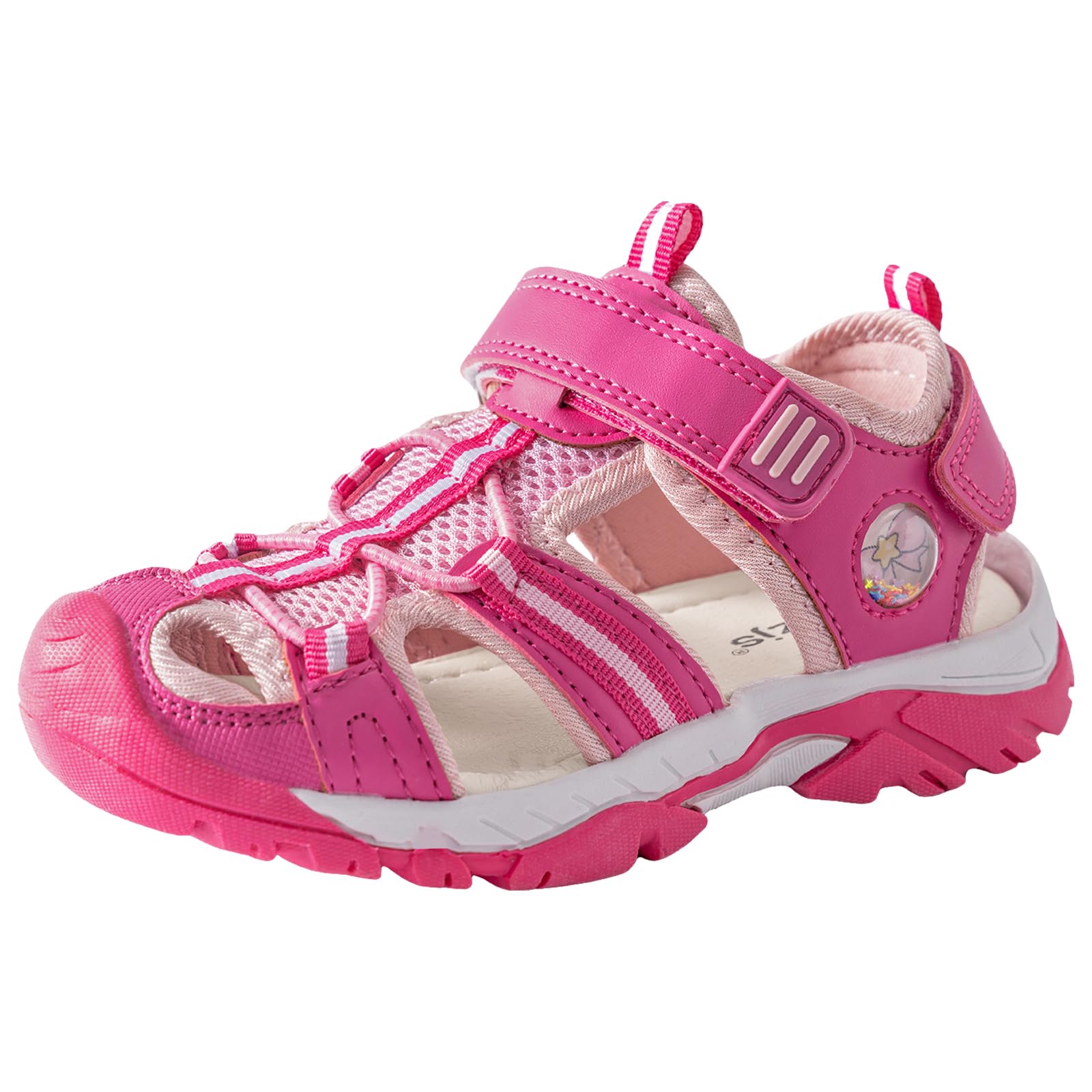 TZJS Girls Boys Sandals Kids Closed Toe Outdoor Hiking Sandal Lightweight Athletic Adjustable Straps Summer Shoes for Toddler/Little Kid